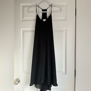 NWOT Loft Black racer back midi cocktail dress 12P